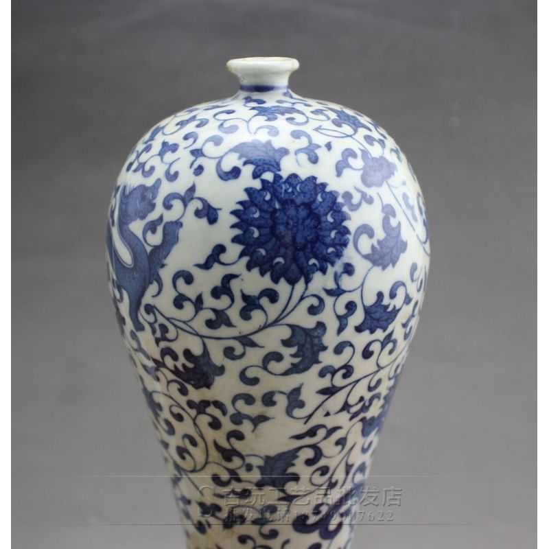 青花瓷古玩做瓷器瓶陶瓷工艺品旧复古梅花瓶收藏杂项客厅批发摆件