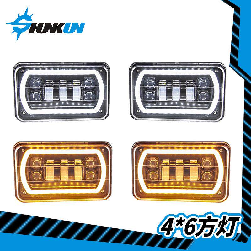 新款5寸方灯卡车4x6LED前大灯卡车5寸方形带转向汽车大灯