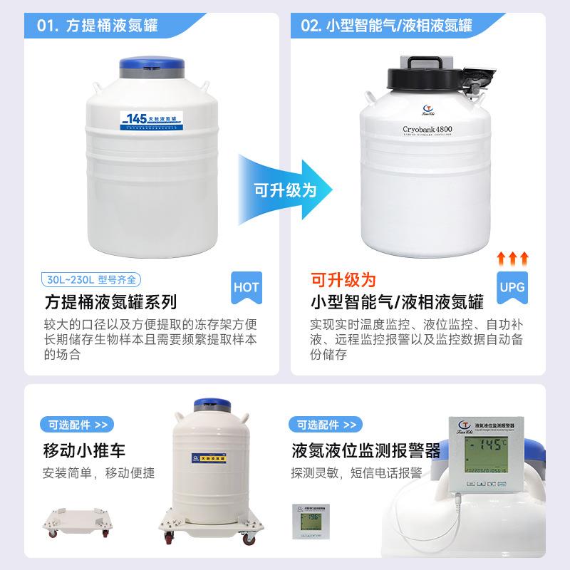 天验室液氮罐657升大型气液相液YDS-145L实氮罐47/15升可配推车驰