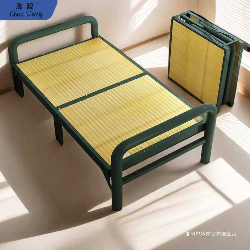午休收纳便捷午睡家用成人床折叠办公室出租屋竹板床单人床新中式