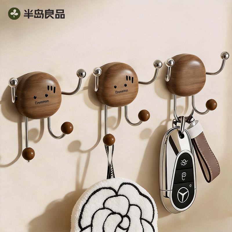 吸盘挂钩入户玄关收纳粘钩创意钥匙挂钩免打孔强力承重门后挂衣钩