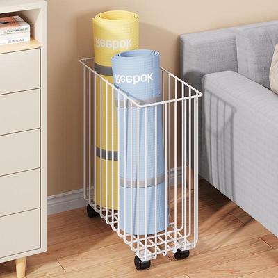 瑜伽垫收纳筐极简铁艺运动器材整理篮带轮宿舍好物脏衣篓