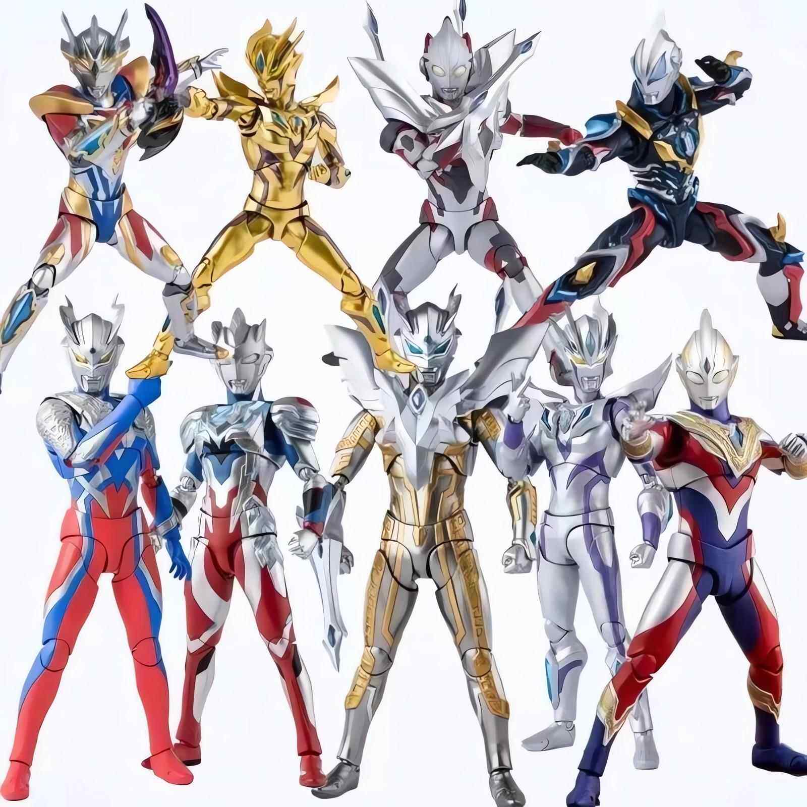 궁극적인 빛나는 울트라맨 제로 골드 제로 리가 장난감 어린이 소년 관절 액션 피규어