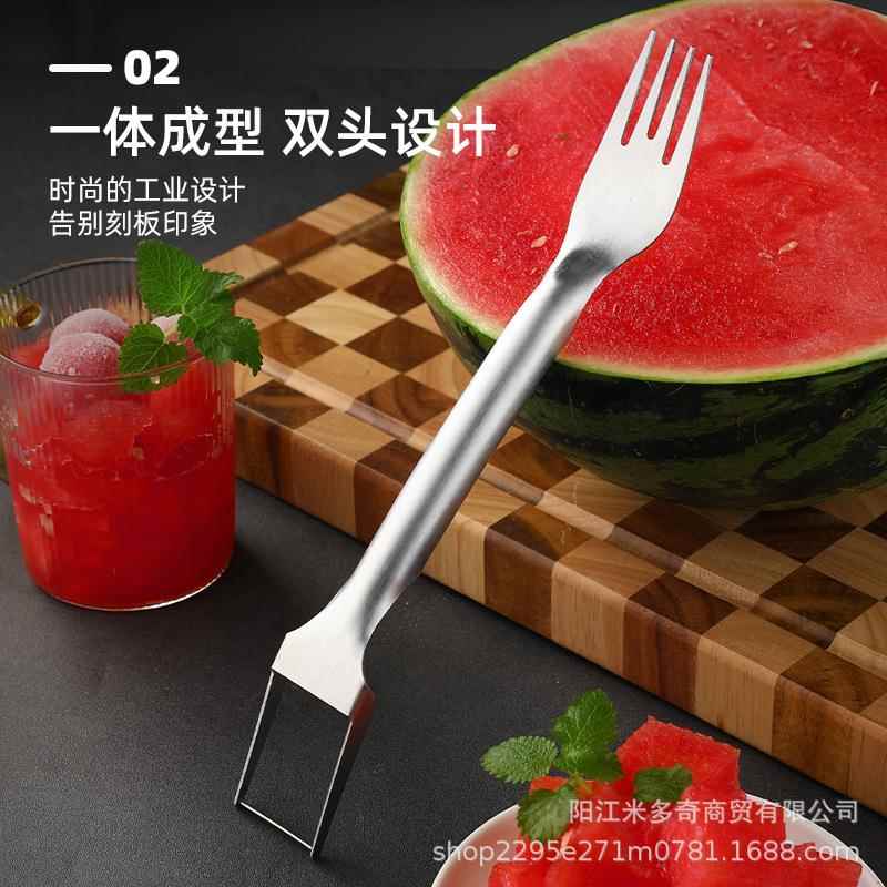 西瓜切块神器不锈钢切西瓜西瓜切块双头西瓜器切块器西叉用水多瓜
