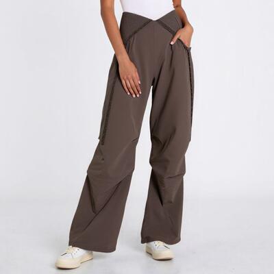 High waisted work pants for women with a drooping
