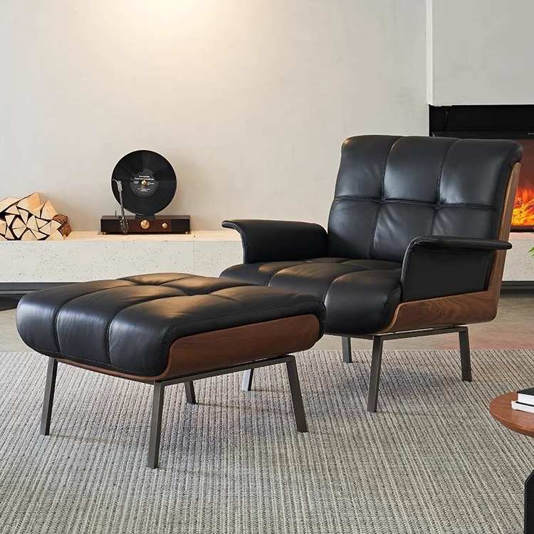 轻沙发椅设计师椅实木简奢高端书房老板北欧daiki办公椅单人休闲