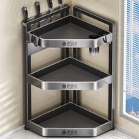 伊佰潔廚房置物架臺面轉(zhuǎn)角多功能三角調(diào)料品架子角落調(diào)味罐收納架