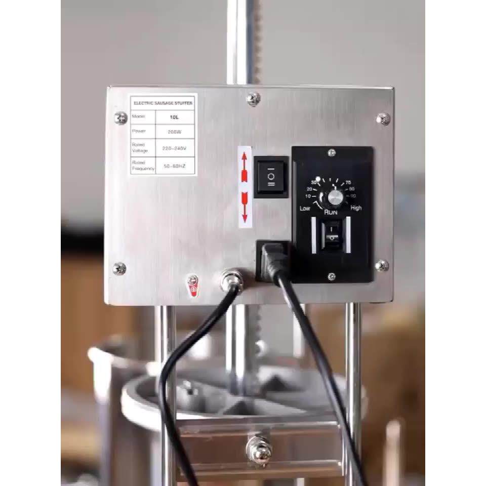 商用全自动10L灌肠机 香肠器 不锈钢家用火腿肠漏斗机 电动腊肠机