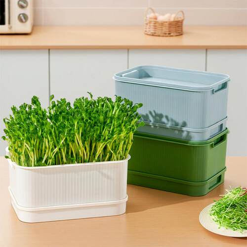 【天猫正品】豆芽发芽盆育苗盘食品级家用生机黄绿罐种植豌豆苗神