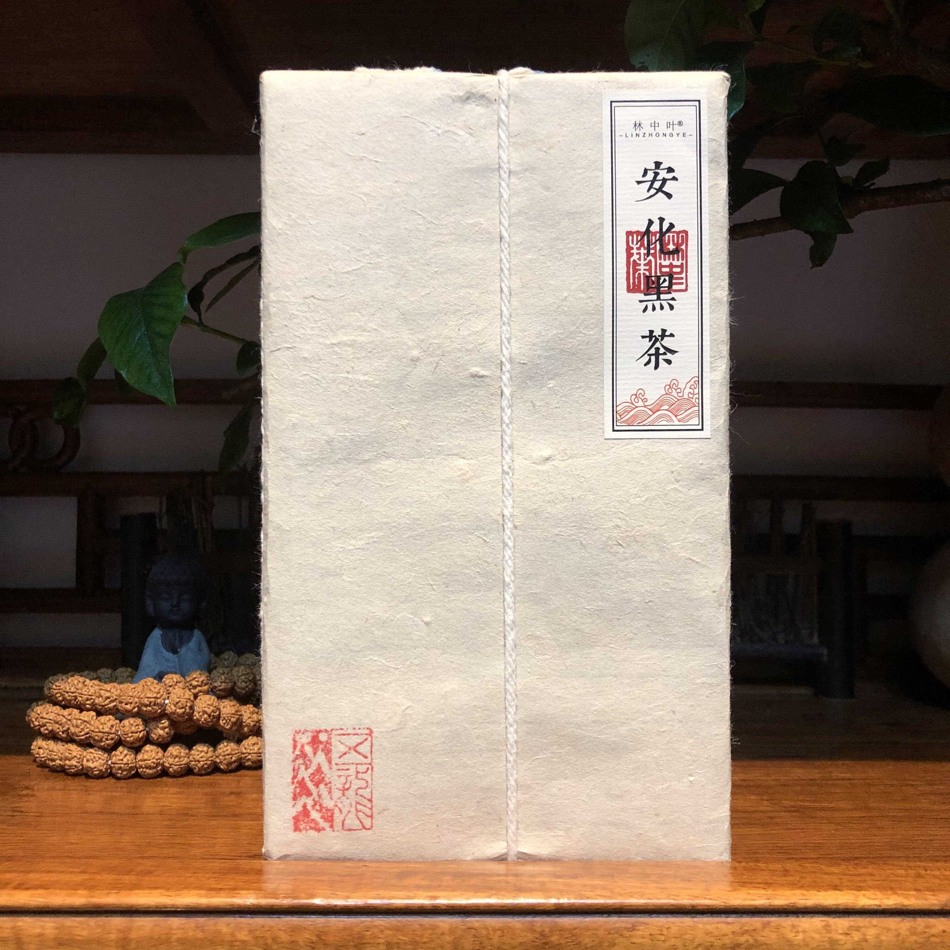 安化黑茶金花茯砖茶原叶五龙山纯料林中叶湖南安华陈年老黑茶正品