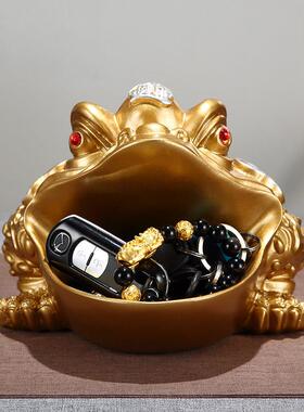 招财金蟾摆件玄关桌面钥匙收纳客厅入户吉祥物放钥匙创意居家好物