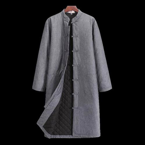 正品中国风长款棉衣唐男装冬季棉袄服加棉厚保暖中老居年男士服装