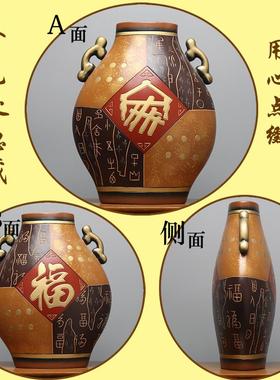 高档中陶瓷复古风进门玄关摆饰件家庭客厅酒柜博古电视柜式隔断架