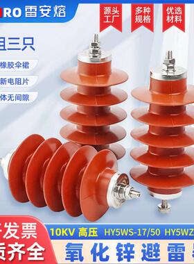 10KV氧化锌避雷器HY5WS-17/50配电型HY5WZ-17/45高压覆合型避雷器