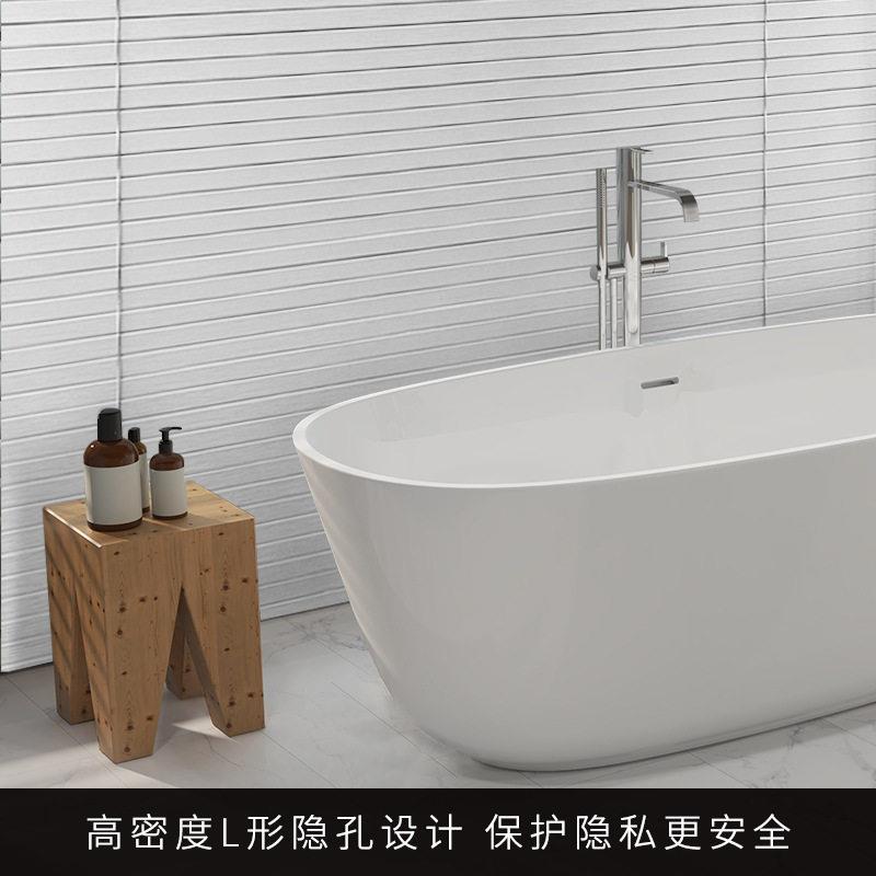 L型免打孔百叶帘厨房卫生间厕所遮光帘隔热加密铝百叶窗升降卷帘