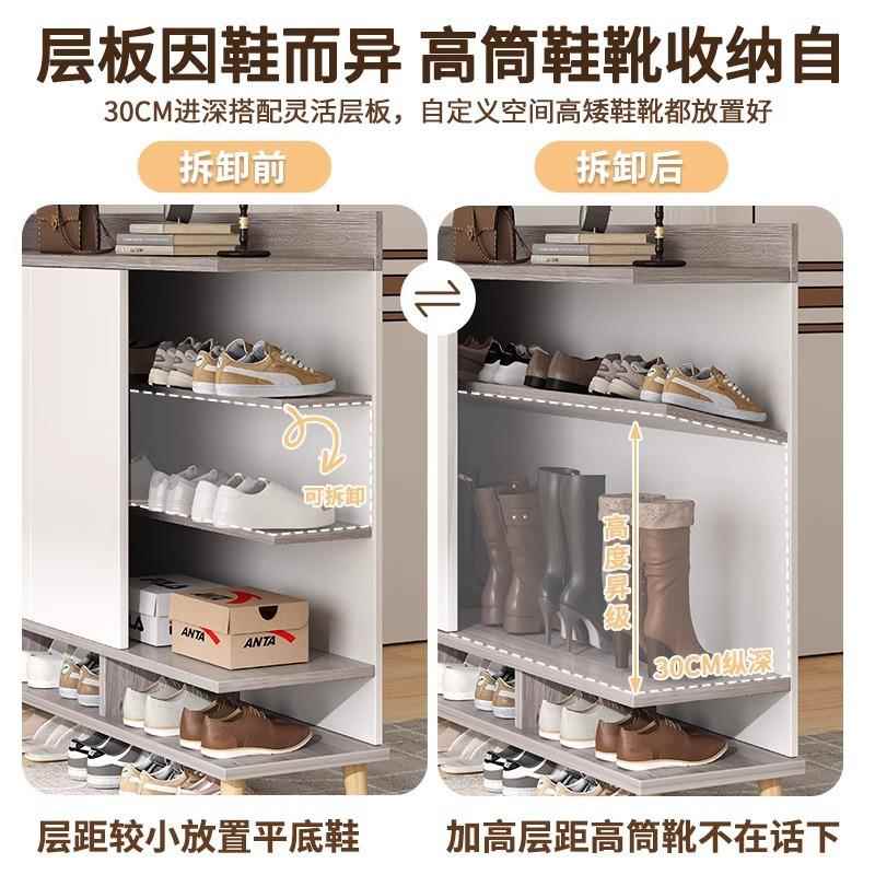 新款直销实木鞋柜家用门口楼道入户玄关一体收纳储物柜大容量靠墙