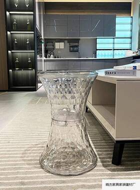子水晶收凳透明创意纳造型坐墩客厅玄简关亚克力BXQ网红休闲圆凳