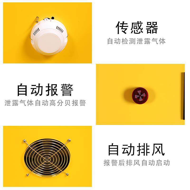 全钢智能报警排风防爆气瓶柜柜实验室双瓶煤气罐储存柜钢瓶柜