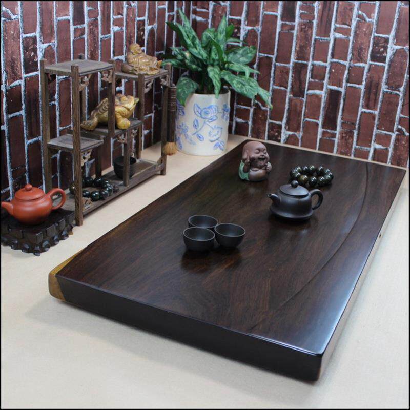 黑檀木茶盘长方形简易整块实木原木功夫茶具家用排水茶台茶海