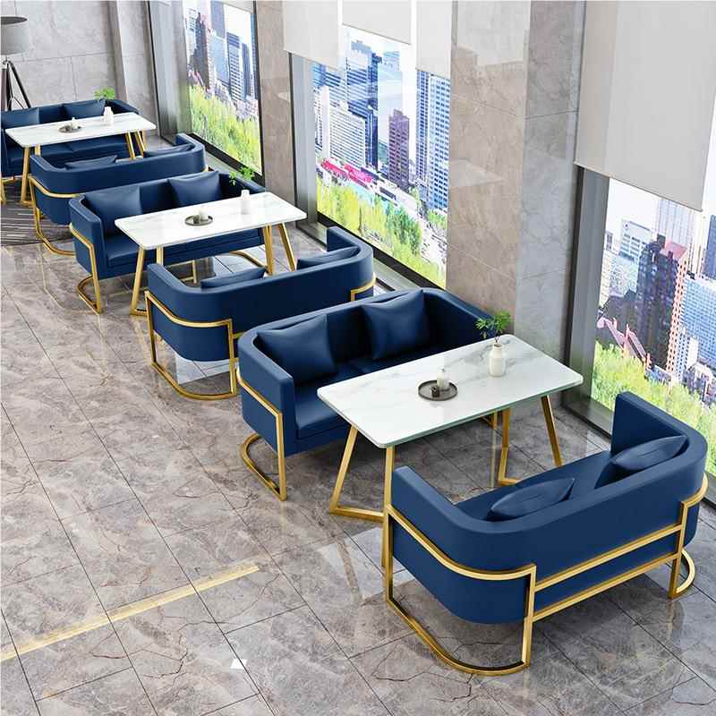 北欧轻奶茶店奢沙发 休闲餐厅沙卡发桌简约ins合椅组 奶茶店单双