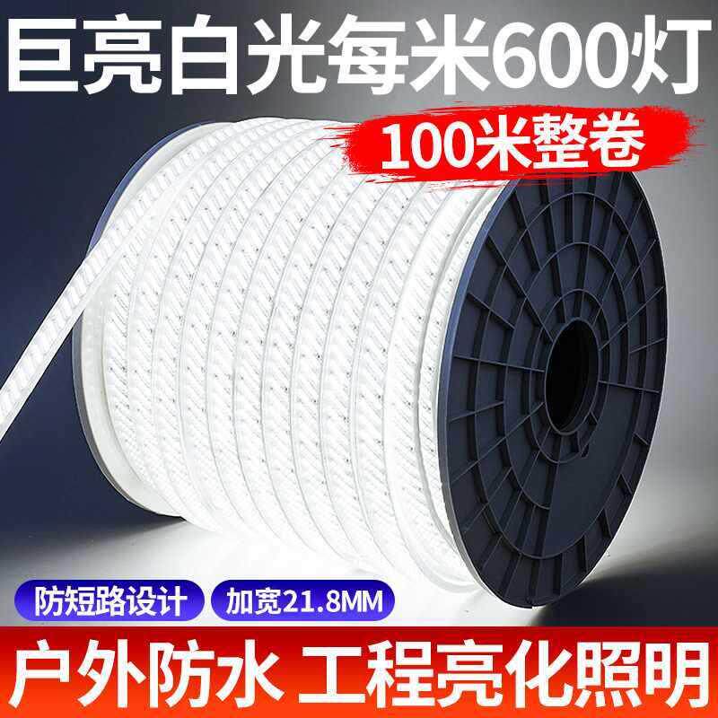 ?白灯led灯条20v客厅吊带顶白色亮户外防光水养白光六排2殖场工地