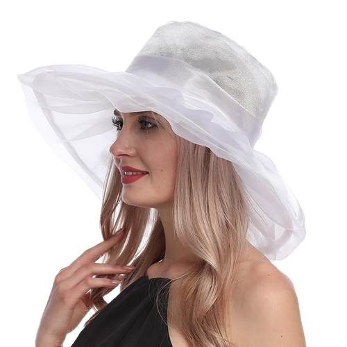 遮阳帽可折叠紫外线帽子欧根帽子