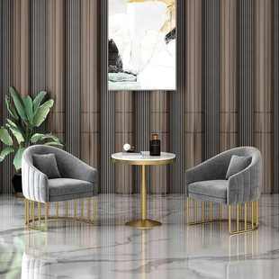 北欧轻奢布艺工作室沙发美容院服装店沙发组合会所休息接待区桌椅