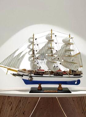 船模型摆件一帆风顺帆船摆件一帆风顺帆船模型仿真实木工艺船客厅