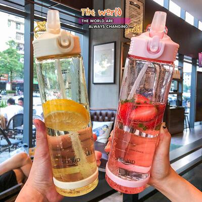 500-800ml Water Bottle With Straw Outdoor Water Bottle Healt