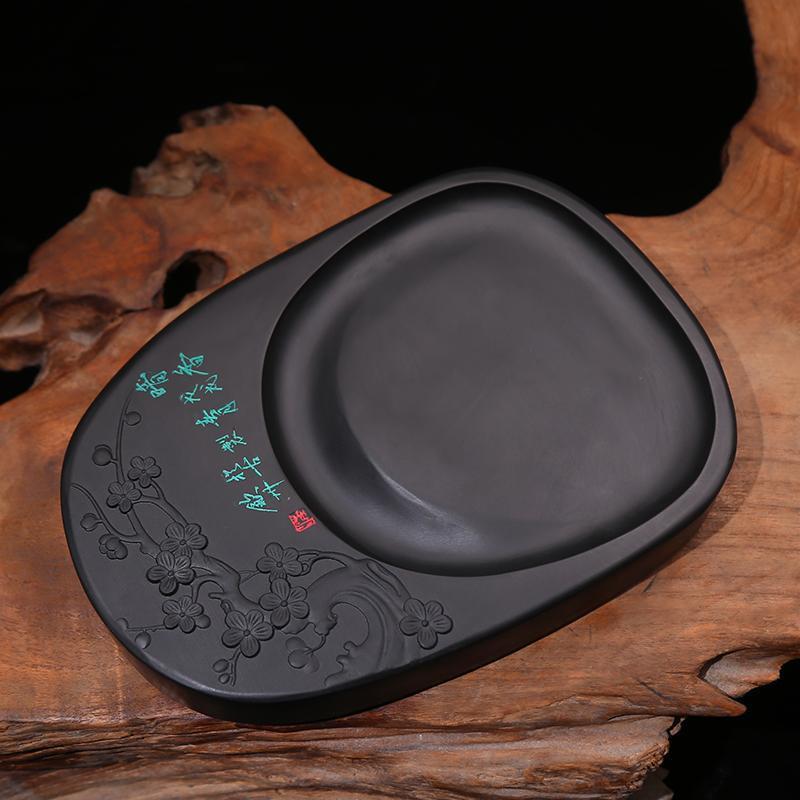 高档台砚原石8寸黑龙尾歙房砚文四宝实用礼品砚台砚初学者端收藏