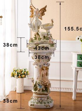 流水喷泉欧式摆件客厅落地大型家居装饰品摆设电视柜旁边创意轻奢