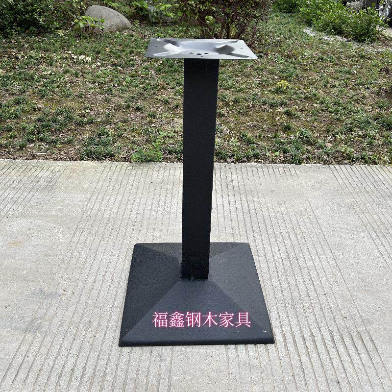 不锈钢桌腿单腿支架实木桌脚圆柱岩板餐桌茶台大理石方管铸铁桌架