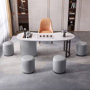 岩板茶桌现代轻ERS办奢客厅家用茶台台公茶桌椅组合小阳户小型泡