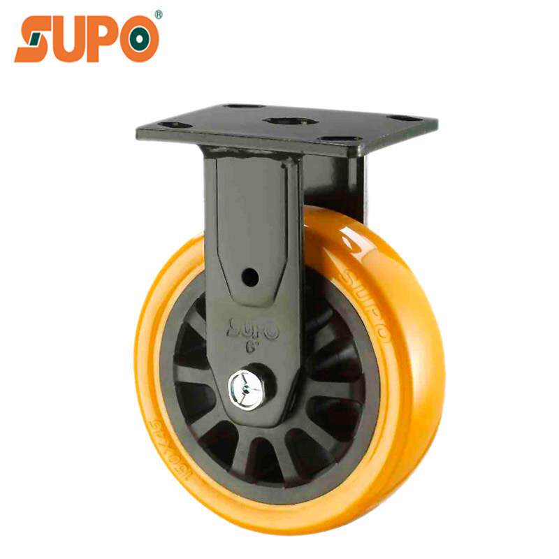 正品SUPO向荣重型万向轮4寸5寸PU耐磨活动轮6寸8寸静音减震脚轮子
