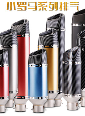 摩托车排气管改装CB400 春风250SR 忍者400 R3小罗马仿碳纤尾段