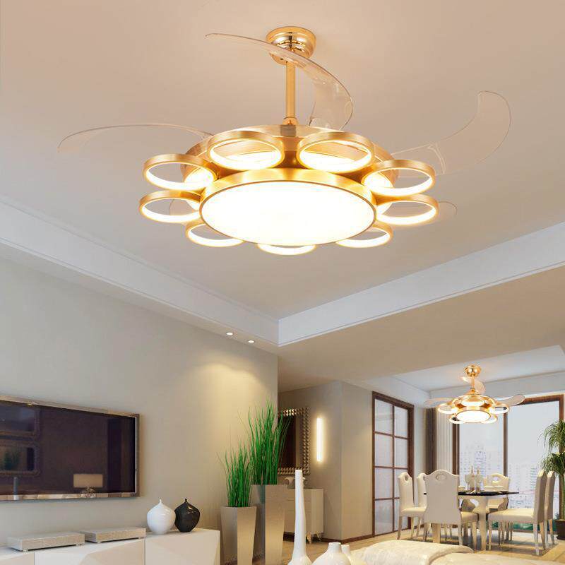 隐形风扇吊灯时尚客厅灯家用大气餐厅创意现代简约卧室吊扇灯北欧