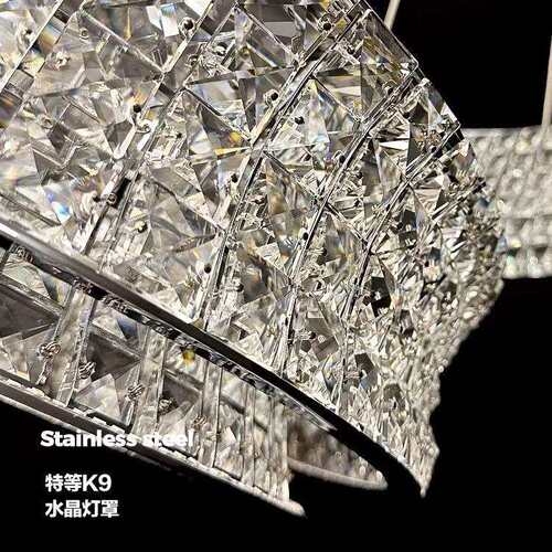 客厅水晶吊灯现代轻奢灯具设计师新款意式极简感餐厅大厅主灯
