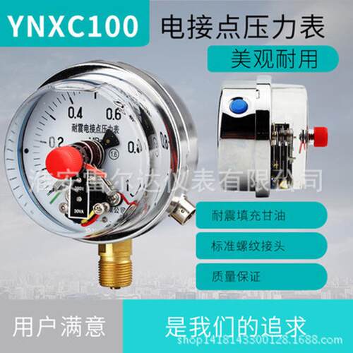 电接点压力表YNXC100耐震磁助式径向标准螺纹M20*1.5触点电压30VA