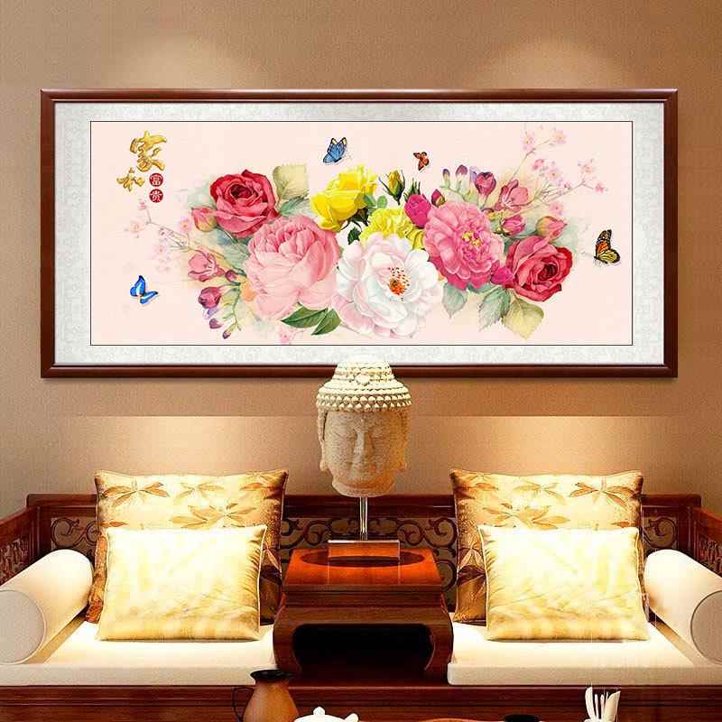 钻贴画钻家和富贵客厅卧FVF室大满幅钻十字绣床头画简约石现代花