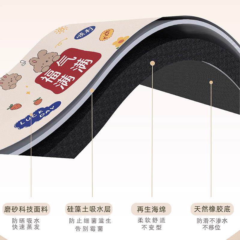 滚筒洗衣机盖垫吸水防晒冰箱盖布防尘罩垫布硅藻泥床头柜台面垫子