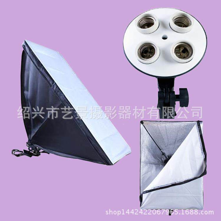 厂家直销 四联灯柔光箱50*70 摄影灯器材 摄影棚配件