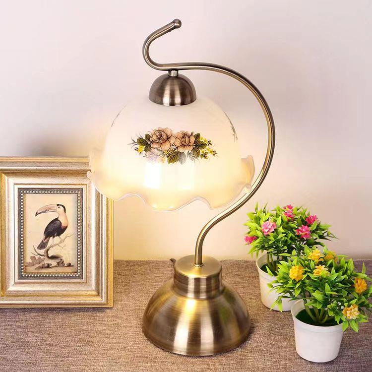 高档美书式乡村床头灯复古怀旧客厅卧室房台简约现代灯温馨调装饰