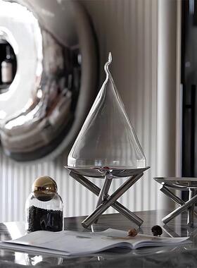 样板间厨房餐PAU桌餐边中岛台台餐盘软装饰品现代轻烛师奢设柜计