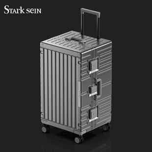 高档STARK 箱皮箱子 S女EIN行李箱大容量铝8框拉杆旅行2寸学生密码
