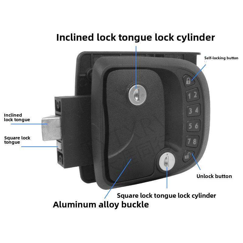 房车锁智能遥控机械密码锁汽车露营游艇船按钮电子门锁房车配件