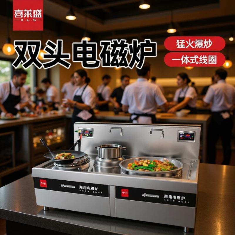 喜莱盛电磁炉灶商用电磁锅灶酒店学校食堂电炒炉电磁灶大炒煲汤炉