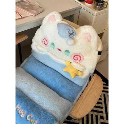 坐垫靠背一体大学宿舍椅子坐垫卡通学校椅子垫办公室久坐女性护腰