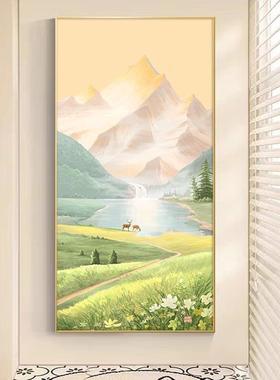 大油画村玄关户装饰画入走廊过道AAY芬景日照金山挂画小清新风壁