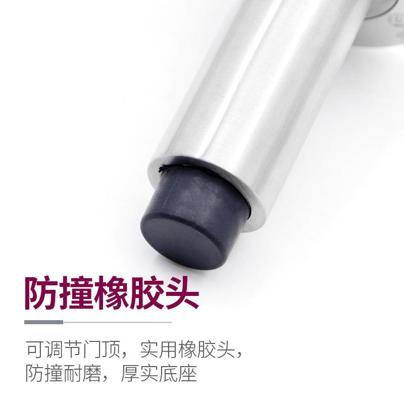 门挡器家用304不锈钢门阻室外门顶固定门塞加厚可调节黑橡胶门碰