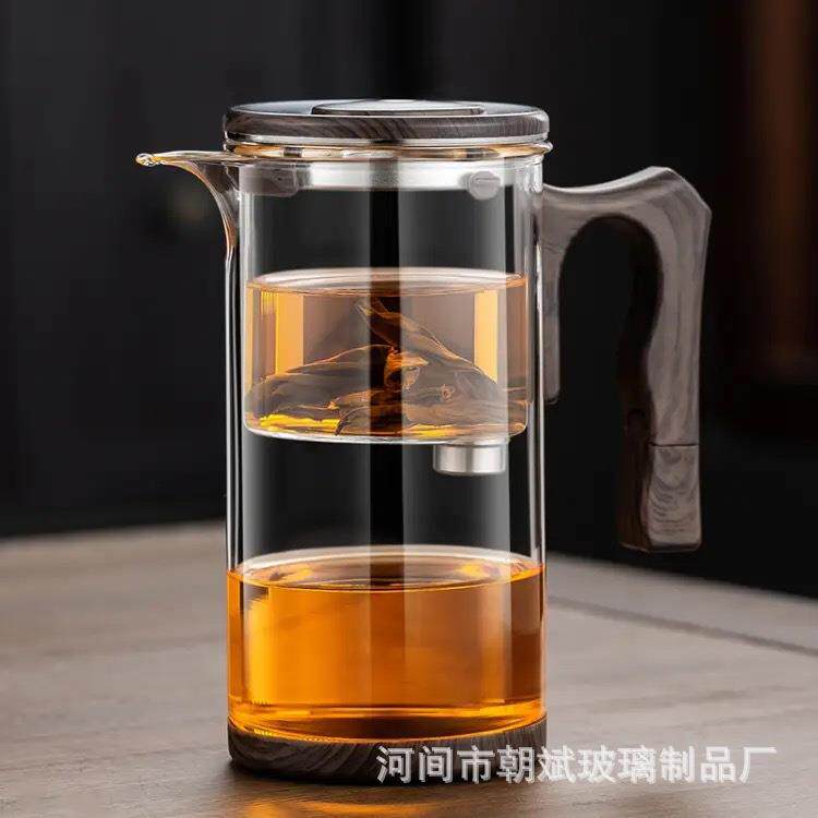 2024新磁吸飘逸杯无杆泡茶神器高档办公泡茶杯耐热玻璃茶水分离壶
